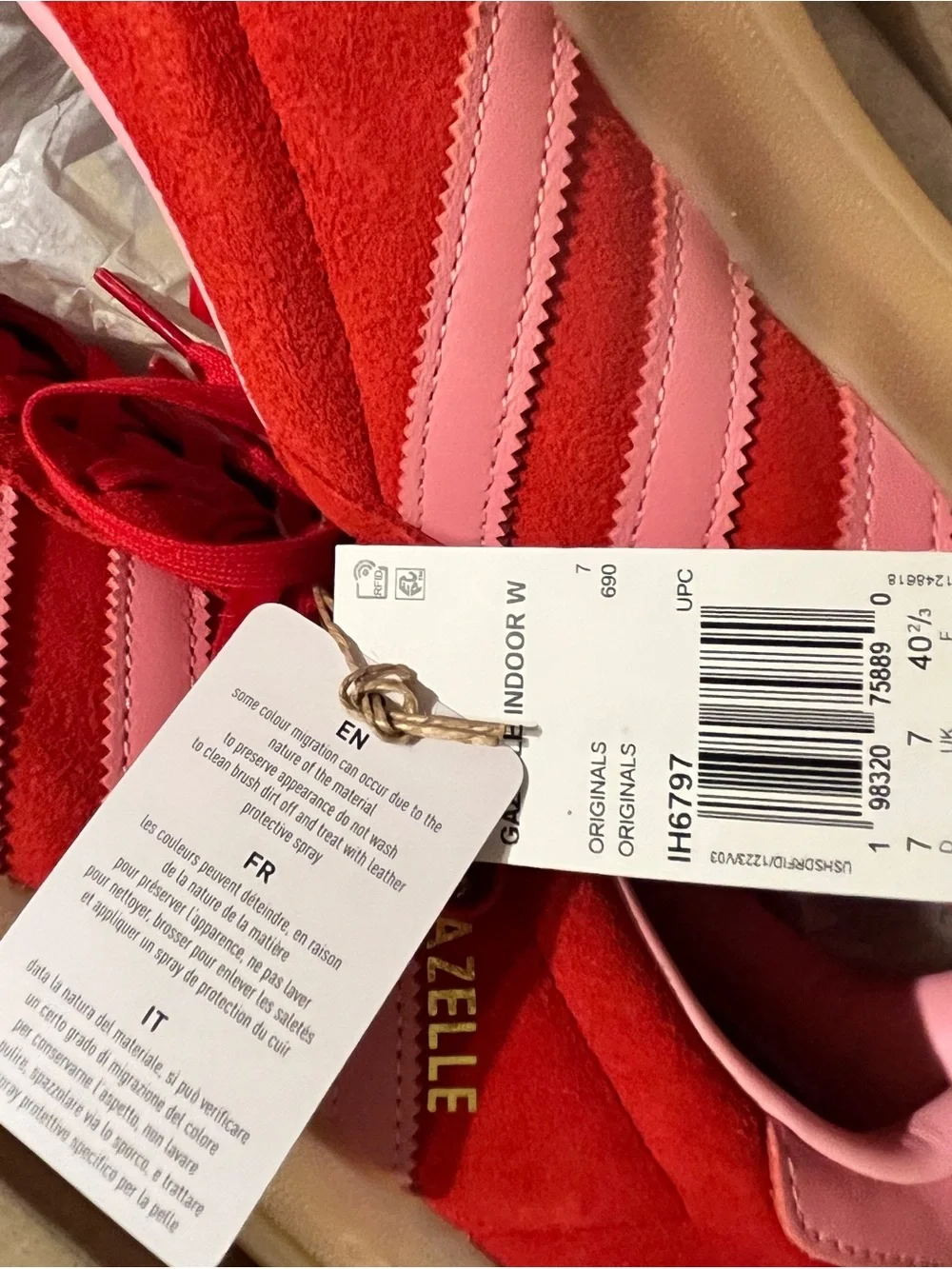 adidas Women’s Red Suede Sneakers with Pink Lining
